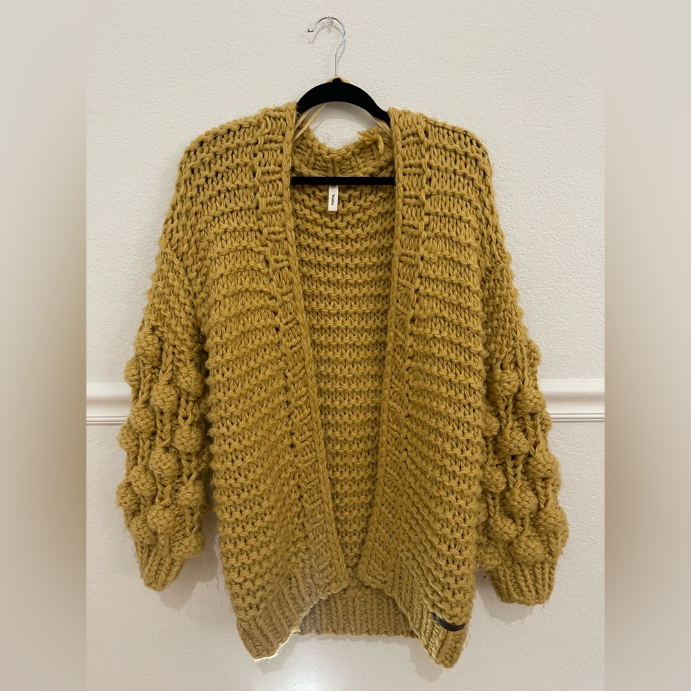 Knit Cardigan Mustard Yellow